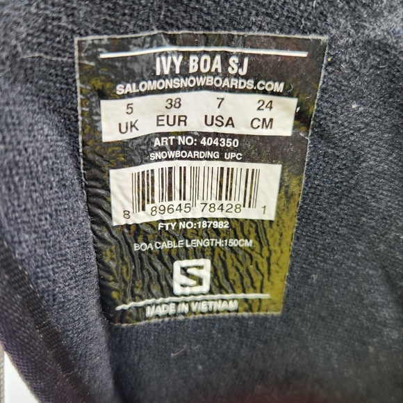 Women's Solomon Ivy Boa SJ Snowboard Boots - Picture 10 of 11